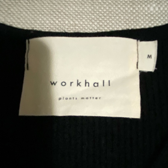 Workhall Black Knit Wrap Style Long Sleeve Fitted V-Neck Sweater- Sz-M - Picture 12 of 16